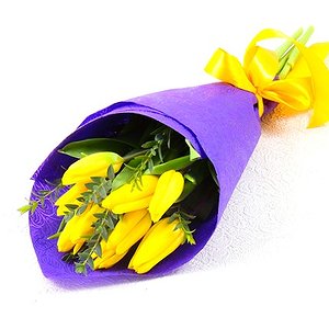 Сет 9 (желтые тюльпаны) - от 5 букетов!